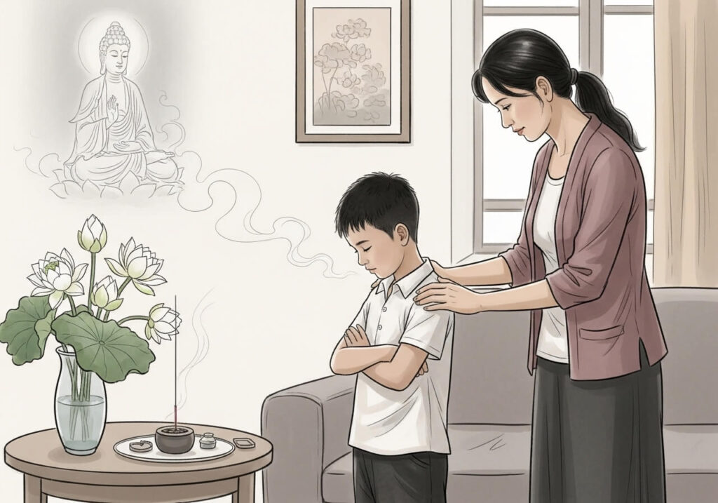 Dạy Con Theo Tinh Thần Phật Giáo: Đừng Biến Nhân Quả Thành Nỗi Sợ 4 Dạy Con Theo Tinh Thần Phật Giáo: Đừng Biến Nhân Quả Thành Nỗi Sợ